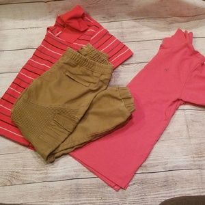 Boys outfit two polos and a pair of khaki joggers